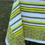 India- Mantel rayas verdes lima