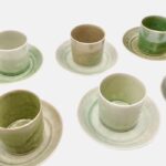 FA- Taza café con plato verdes