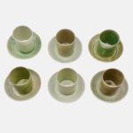 FA- Taza café con plato verdes - Imagen 2