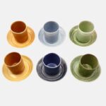 FA- Taza café con plato azules - Imagen 3