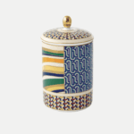 Geometric Porta vela porcelana con vela - Imagen 2