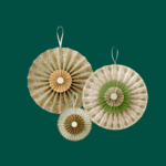 Roseta de papel oliva 26cm