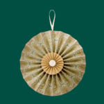 Roseta de papel oliva 26cm - Imagen 3