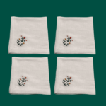 Florecitas servilleta lino set 4