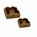 Ratán porta servilletas con ondas