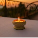 Vert- Porta velas cerámica