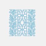 Lunch- Coral blue trellis