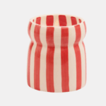 Cabana vela cerámica rayas rojas