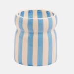 Cabana vela cerámica rayas azules