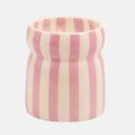 Cabana vela cerámica rayas rosas